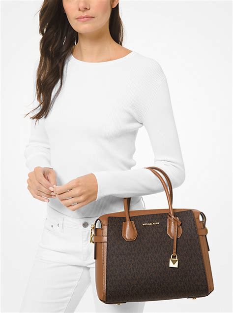 michael kors grayson brown satchel|michael kors mercer belted satchel.